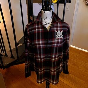 Ralph Lauren Women’s plaid  Button-Up Shirt, with crusted emblem